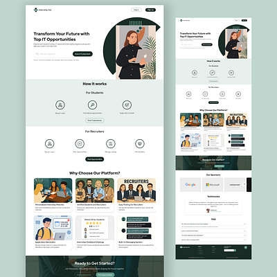 INTERNSHIP HUT - Landing Page challenge figma internship landing page product design ui ui design uiux web design website