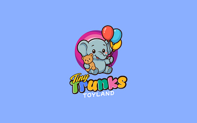 Tiny Trunk Toyland Cartoon/Mascot Business Logo Design business logo cartoon design graphic design logo logo design mascot mascot logo toyland logo