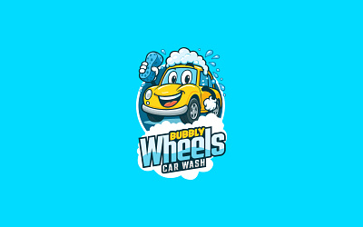 Bubbly Wheels Carwash Business Cartoon/Mascot Logo Design business business logo cartoon cartoon mascot carwash logo graphic design logo logo design mascot