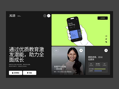 Zhiyuan educational platform website animation chineese chineese education design education interaction landing landing page design motion graphics responsive responsive wesbite ui useer interface user experience user interface ux web web design website
