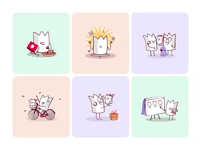 Gifted presents characters illustration characthers fun gift gifted illustration illustration pack outline pastel pastel colors vector vector illustrations