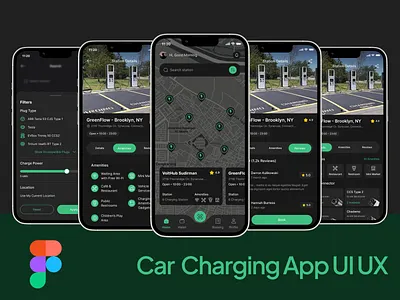 Car Charging Point Finder App UI UX Design app ui ux design app ui ux designer application car business car charging app ev car app ev charging app ev chraging point finder ev finder finder app map app mobile app ui ux design