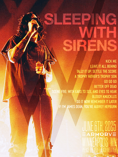 2025 Setlist Poster Series - Sleeping With Sirens art direction branding graphic design illustration typography