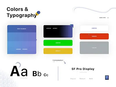 UI Style aa brand branding color schemes colors curve s fonts family fonts typeface graphic design icon set icons designer illustrator ai main gradient photoshop psd print designer senior designer sf pro display stamp signature typo typography ui ux designer work steps