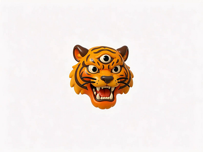 Three Eyed Tiger 3d 3d animal 3d model animal animation blender branding cartoon cartoon animal character design illustration jungle layout looking around model roar three eyed tiger three eyes tiger