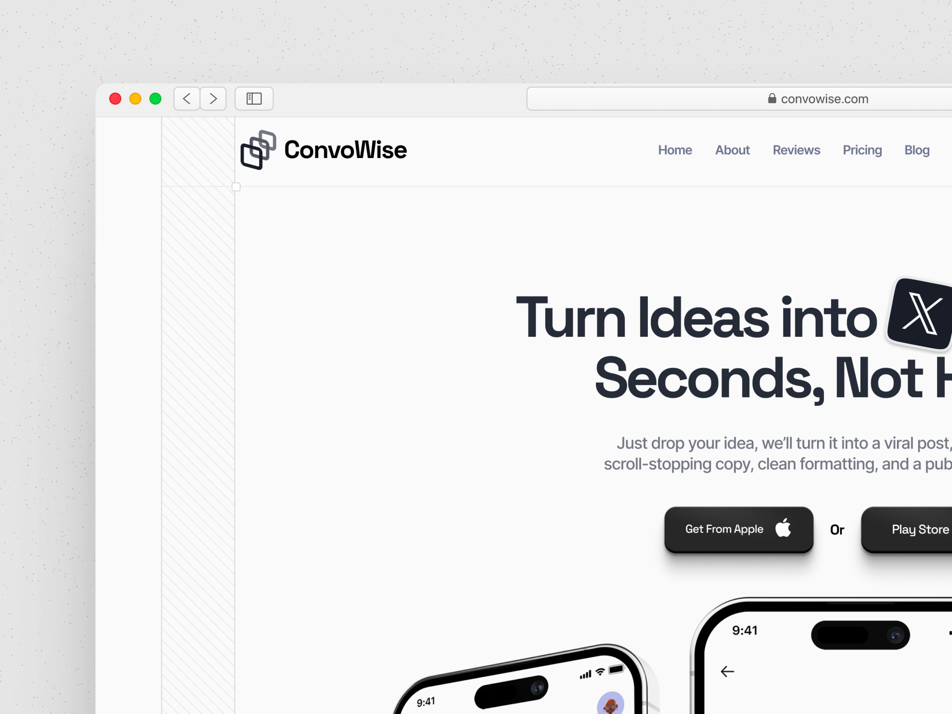 ConvoWise - High-Converting Hero Section Design ai ai powererd app hero sectin design hero roast hero section hero section roast landing page minimal design modern design redesign revamp ui ux web design