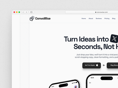 ConvoWise - High-Converting Hero Section Design ai ai powererd app hero sectin design hero roast hero section hero section roast landing page minimal design modern design redesign revamp ui ux web design