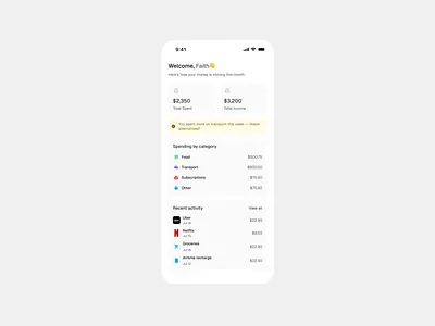 Personal finance tracker app daily ui design illustration mobile app ui
