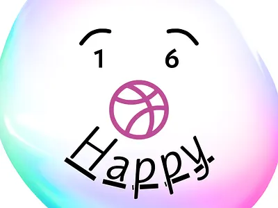 Happy 16 Dribbble! anniversary dribbble 16 graphic design