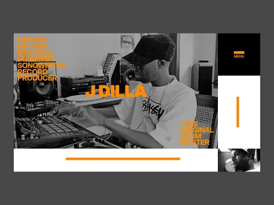Hero Section - J Dilla art directed branding design editorial design graphic design hero section hiphop illustration music producer ui user interface web design