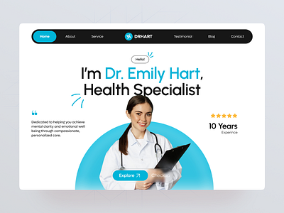 Personal Health Specialist Website🩺 cleanui creativeagency design doctor website doctorportfolio health care health web ui hero ui landing page medicaldesign mentalhealthdesign minimalui modern design personalbrand psychologistui rompweb uiux web design