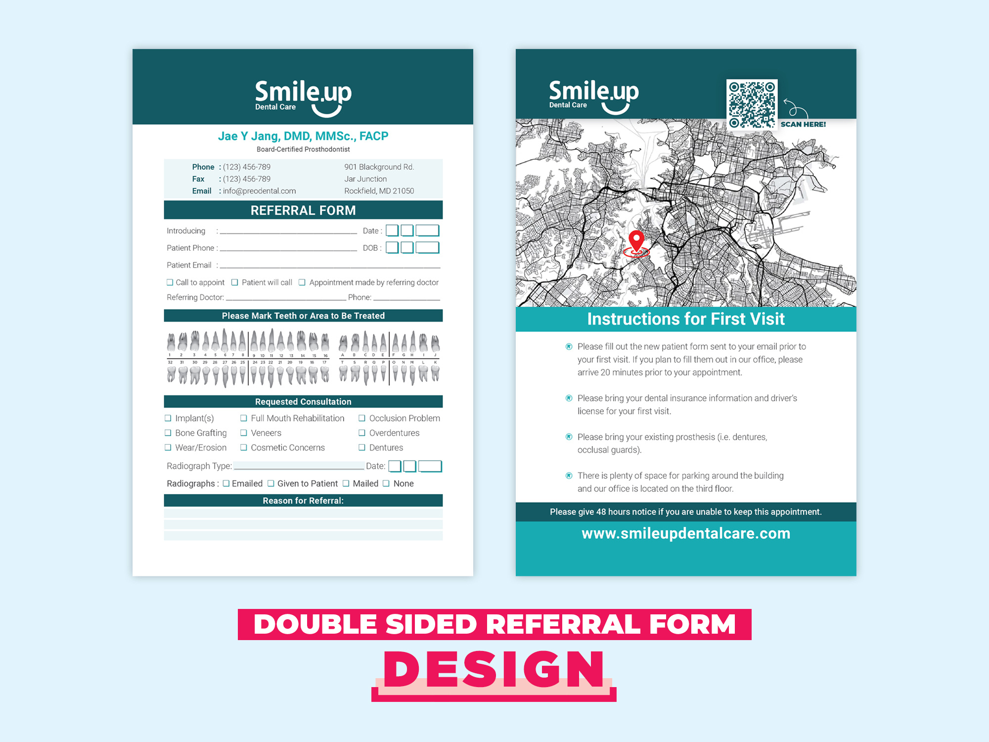 Example of Double Sided Referral Form & Pad Design