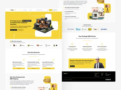 BIMPRO Studio Website Redesign 3d architecture bim design ui uiux web design website yellow