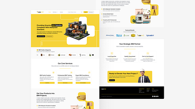 BIMPRO Studio Website Redesign 3d architecture bim design ui uiux web design website yellow