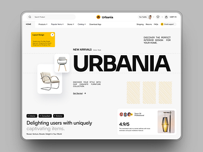 Urbania - Interior Website Design design e commerce website design ecommerce website homepage interface interior landing page interior website landing page product service startup ui ui design urbania ux web web design website