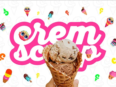 Crem Scoof Logo Design agency branding cup food graphic design ice cream idea logo taste visual