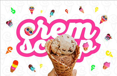 Crem Scoof Logo Design agency branding cup food graphic design ice cream idea logo taste visual