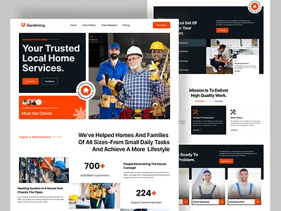Home Service Landing Page Design 🔧🏠 apartment architecture building fix garage homepage house landing page landingpage maintenance mechanic property real estate repair repairman site ui webdesign wrench