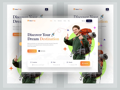 UI UX for Travel Website Design design interface landing page meo studio product service startup travel landing page travel website travel website design ui ux web website