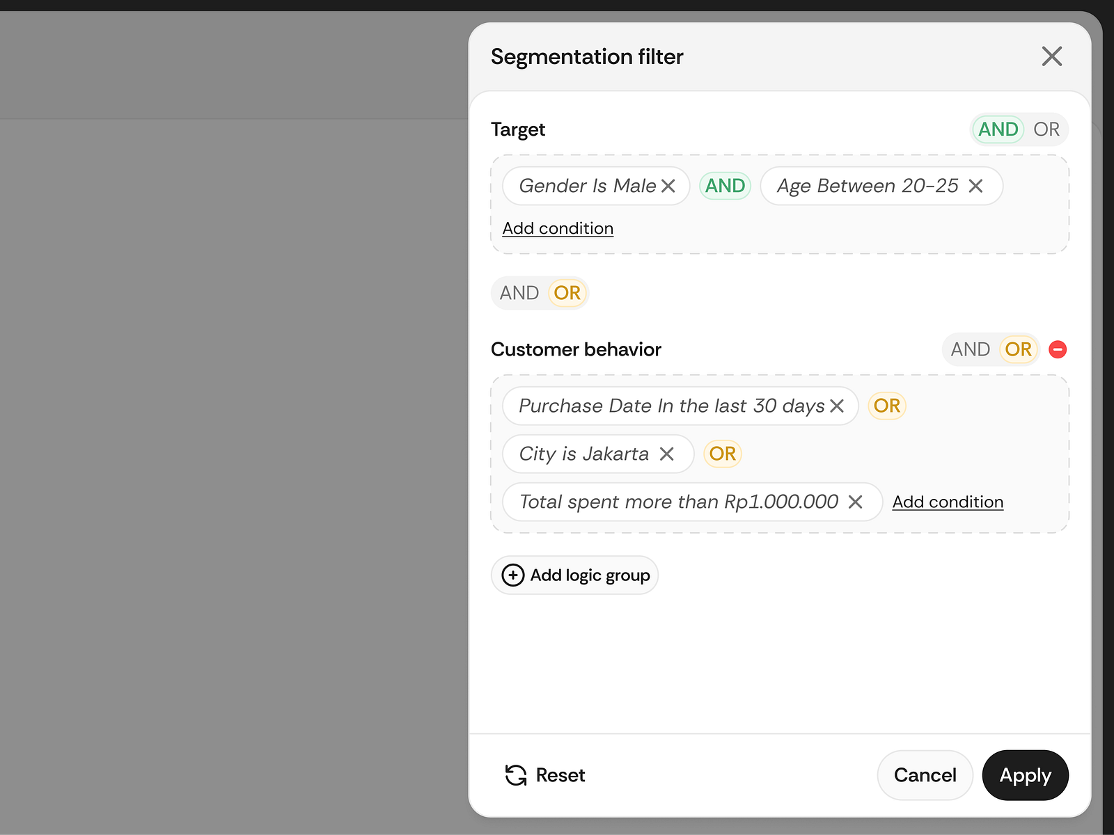 Segmentation Filter UI – Marketing Filter Interface by Jaka Permadi on ...