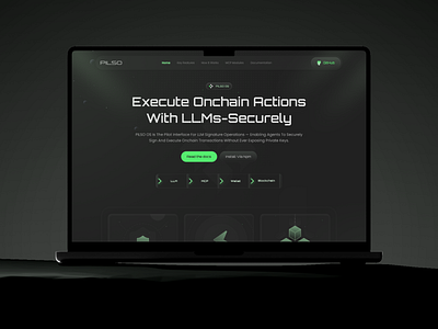 Crypto UI – Execute Onchain with AI Agents ai agent ai agents ai interface artificial intelligence blockchain security crypto landing page crypto ui crypto website cyber security cyber security landing page cybersecurity secure onchain actions secure transaction tech website web design