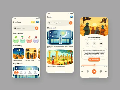 Kids Story App bedtime bedtime stories app ios app iphone kids minimal story app ui ux