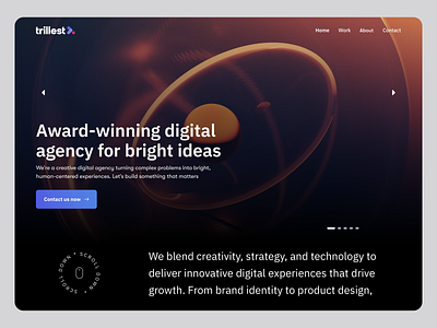 Trillest– Digital Agency Website Design agency agency website branding creative creative website digital agency home page interface landing page modern website service website studio ui ui design ux video editing wavespace web design website website design