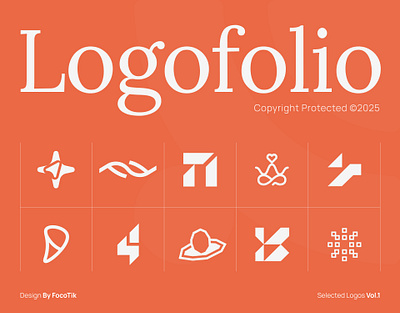 Logofolio & Marks Vol-1 | 2025 adobe illustrator brand design brand guidelines brand identity branding branding ui business logo color psychology company logo illustration logo logo design logofolio logomark logos logos 2025 logotype modern logo symbol typography