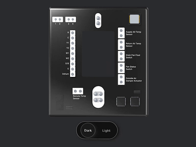 HVAC Control Board Baseplate 3d 3d animation 3d design 3d modeling circuit board control board dark mode hvac interactive interface spline spline tool spline3d