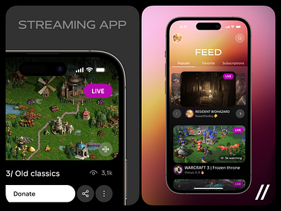 Streaming iOS App Design android design ios live mobile mobile app mobile ui product design streaming ui ux video