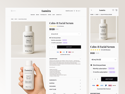 Product Details Page design landingpage ui ux