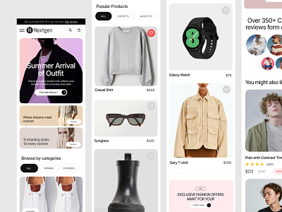 Fashion Ecommerce App app design clothing app clothing store app e commerce e commerce app ecommerce mobile app fashion fashion app ui fashion ecommerce app fashion mobile design mobile design shopping app design ui ux app design
