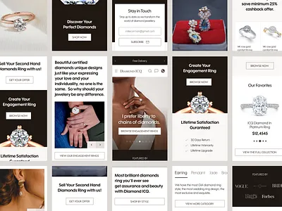 Diamond ICQ mobile website design diamond icq luxury website design minimal mobile ui mobile website product design responsive website design ui ux web