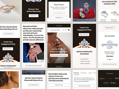 Diamond ICQ mobile website design diamond icq luxury website design minimal mobile ui mobile website product design responsive website design ui ux web