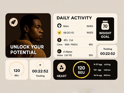 Smart Fitness Dashboard – Unlock Your Potential branding creative design digital agency fitnessdashboard graphic design healthapp illustration logo ui uiuxdesign