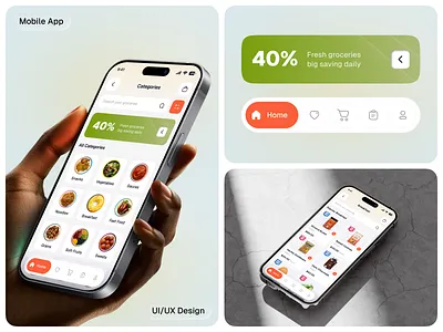 Smart - Grocery Mobile App UI/UX ai app cart ui category page checkout flow food grocery app minimal design mobile app mobile ui moder ui offer banner online shopping online store search shopping app smart buy smart shopping super shop ui design uiux