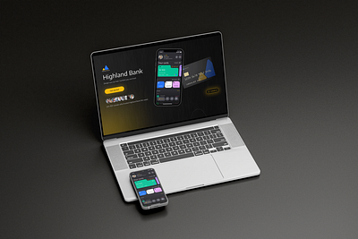 Highland Bank - Landing Page bankingapp branding design landingpage logo mobile mobileapp onlinebanking ui ux webdesign