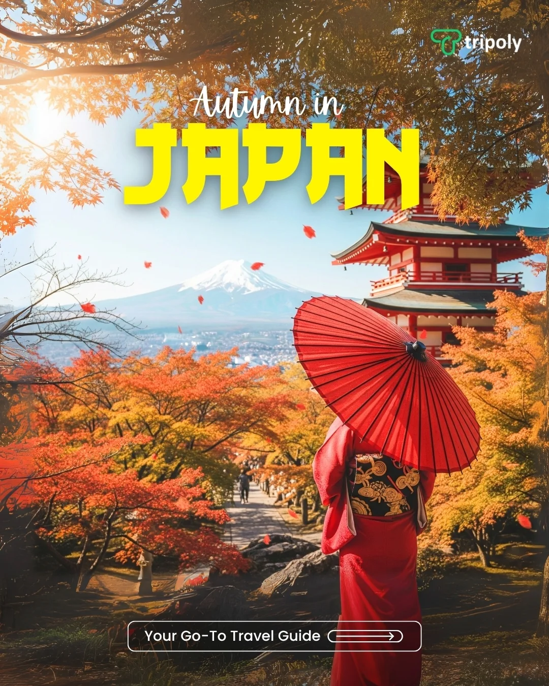 Japan Autumn Guide Post branding design graphic design illustration logo marketing print ui vector visual