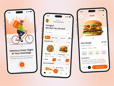 Delight & Deliver – FoodBix App UI Made for Food Lovers app delivery delivery app delivery service fast food food and drink food app food delivery app food order fooddeliveryapp foodie ios app mobile app nextgenui ofspace onboardingdesign order ordering restaurant ui