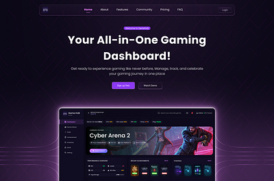 GameHub Dashboard – Saas Landing page gaming landing page landing website saas saas landing saas landing page saas website webdesign website