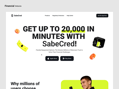 Financial Website 3d banking finance finances financial app payment ui uiux ux wallet web website