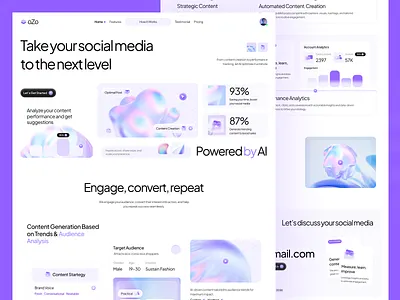 AI Strategy & Intelligence Consulting Website for Modern ai marketing platform ai powered social tools animation content automation website design digital marketing saas digital strategy platform framer marketing app design graphic design marketing analytics dashboard motion graphics responsive ai website shopify shopify. smart content planner ui social media management ui social media scheduler site ui webflow ai tool website design
