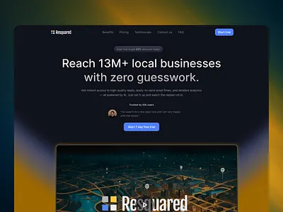 ReSquared Landing Revamp – Clearer Messaging, Higher Conversion blue cta dark theme gradients hero section landing page orange