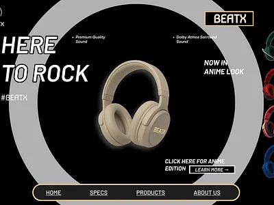 BEATX HEADPHONE- PRODUCT LANDING PAGE/ WEB DESIGN branding graphic design landing page product design ui ui design web designing