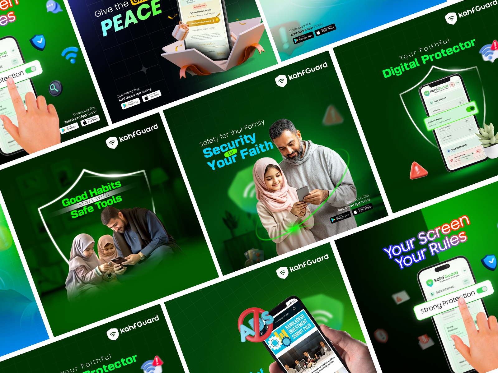 Social Media Poster addesign animation app appcampaign banner branding creativedirection design digitalprotection facebookposter familysafety graphic design instagram kahf kahfguard motion graphics productdesign socialmediadesign ui uivisuals