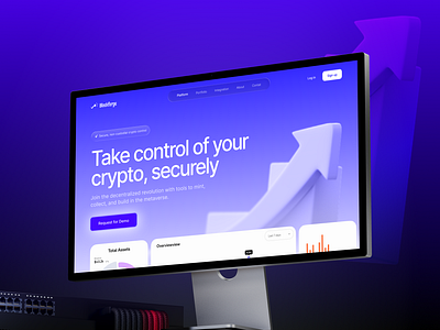 Crypto management - SaaS website UI UX design design interface product service startup ui ux web website