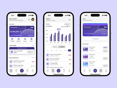 💳 Finance App – Smooth Banking, Smarter Living apps banking clean finance minimalist mobile transfer ui ux