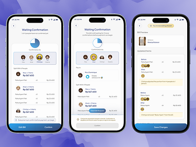Group Payment UX – Edit, Confirm, Notify billsplittingui fintechuiux groupexpenseapp itemizedsplitui minimalistuiux minimalluix mobileappcasestudy mobilefinanceapp moneymanagementapp paymentappui productdesign smartsplit splitbillapp trackerui ui uiinspiration uiuxcasestudy uxforfinance