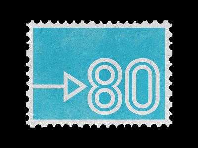 80th Anniversary stamp design logo