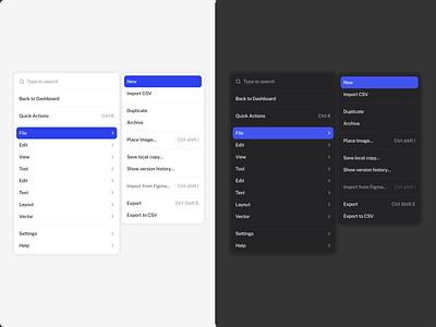 Menu component - SaaS Application app dashboard design saas ui ui design ux